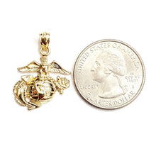 Load image into Gallery viewer, 14k yellow gold US Marine Corps Emblem pendant charm Fine Jewelry men women 3.1g