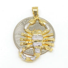 Load image into Gallery viewer, New 14k two tone gold scorpion full body pendant charm fine gift jewelry 2.5g