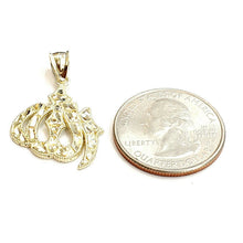 Load image into Gallery viewer, 10K Yellow Gold Nugget Allah Islamic God Pendant Charm religious jewelry 2.1g