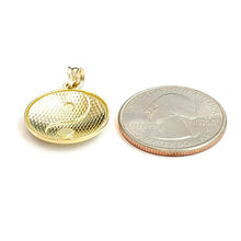 Load image into Gallery viewer, 10k solid yellow Gold yin ying yang taoist symbol Pendant jewelry 0.76" 2.1g