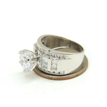 Load image into Gallery viewer, New 14k white Gold woman's engagement ring round cubic zirconia size 7