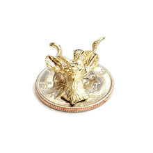 Load image into Gallery viewer, 14k yellow Gold 3D deer buck male head Hunting Pendant charm gift jewelry 4.7g