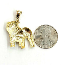 Load image into Gallery viewer, 10k yellow Gold bulldog full body Pendant charm diamond cut fine jewelry 3.6g