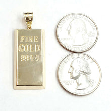 Load image into Gallery viewer, New 10k Yellow Gold 999.9 fine 3D gold bar brick bar Pendant charm jewelry 6.5g