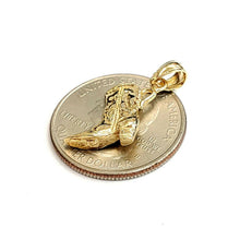 Load image into Gallery viewer, 14KT Yellow Gold Solid 3D Cowboy Boot Cowgirl Western Pendant Fine Jewelry 2.5g