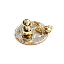 Load image into Gallery viewer, New 14k yellow gold 3D Cherry fruit leaf pendant charm Gift fine jewelry 3.4g