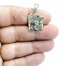 Load image into Gallery viewer, New 10k yellow gold trap house pendant charm diamond cut gift fine jewelry 1.8g