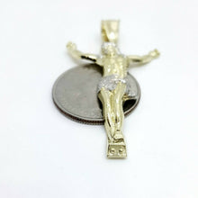Load image into Gallery viewer, 10k two tone gold Jesus full body religious gift pendant charm fine jewelry 3.3g