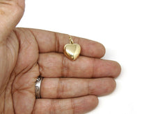 Load image into Gallery viewer, 14k yellow Gold shiny 3D Heart pendant charm fine gift jewelry for women 2.1g