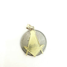 Load image into Gallery viewer, 10k yellow Gold Freemason Masonic Pendant charm fine gift religious jewelry 1.9g