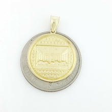 Load image into Gallery viewer, 10k two-tone gold round last supper pendant charm 0.75" religious jewelry 1.9g