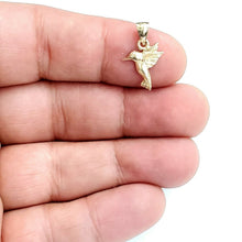 Load image into Gallery viewer, New 14k yellow Gold Tiny Solid Hummingbird Pendant charm fine gift jewelry 0.9g