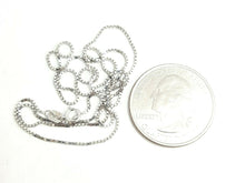 Load image into Gallery viewer, New 14K white Gold 0.80mm Square Box Chain Necklace fine gift jewelry 2.3g 22"