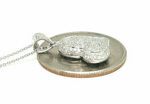 Load image into Gallery viewer, 14k white Gold 0.28Ct Diamond heart necklace gift for her 18" adjustable chain