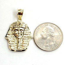 Load image into Gallery viewer, 10k yellow solid Gold Egyptian pharaoh king head Pendant jewelry fine gift 3.3g