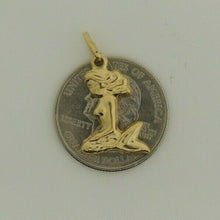 Load image into Gallery viewer, 14k yellow Gold hollow full body mermaid Pendant charm fine gift jewelry 1.4g