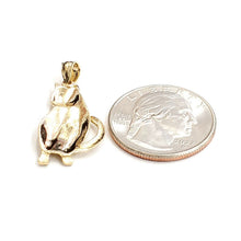 Load image into Gallery viewer, New 14k solid yellow Gold cat full body Pendant charm fine jewelry gift pet 2.3g