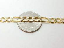 Load image into Gallery viewer, 10K two-tone Gold hollow Figaro Link Chain 5.85mm fine gift jewelry 24" 14.7g