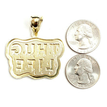 Load image into Gallery viewer, New 10k yellow Gold Thug Life word Pendant charm diamond cut fine jewelry 8.3g