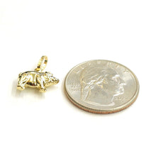 Load image into Gallery viewer, 14k yellow Gold Tiny Hollow Pig Piglet animal Pendant charm fine jewelry 0.9g