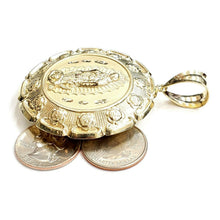 Load image into Gallery viewer, 10k yellow gold hollow two sided Jesus & virgin Guadalupe pendant 2.18" 27g