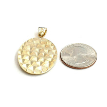 Load image into Gallery viewer, 14k yellow gold oval virgin Mary Guadalupe religious pendant diamond cut 5.8g