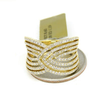Load image into Gallery viewer, 1.19ct genuine diamond 18k yellow Gold Women wide anniversary band Ring Size 6.5