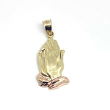 Load image into Gallery viewer, New 14k 2 tone gold praying hands pendant charm religious gift fine jewelry 1.9g