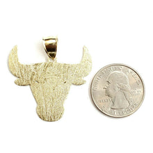 Load image into Gallery viewer, 10k yellow solid Gold Taurus bull zodiac Pendant charm fine gift jewelry 3.6g