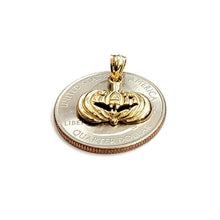 Load image into Gallery viewer, 14k yellow gold pumpkin pendant charm Halloween scary spooky fine jewelry 1.7g