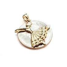 Load image into Gallery viewer, New 14k yellow Gold Solid ballerina dancer Pendant charm gift fine jewelry 2.2g