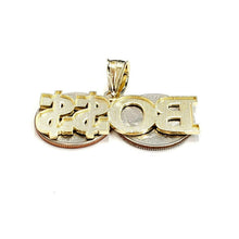 Load image into Gallery viewer, New 10k yellow Gold Boss dollar sign word Pendant charm fine gift jewelry 6.4g
