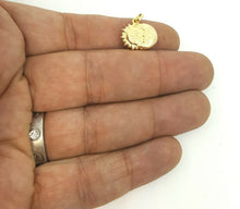 Load image into Gallery viewer, New 14k yellow gold 3D hollow sun moon eclipse pendant astronomy fine gift 1.3g