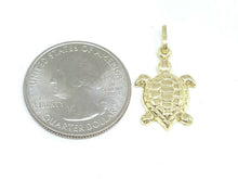 Load image into Gallery viewer, New 14k yellow gold hollow turtle full body pendant charm fine gift jewelry 1.3g