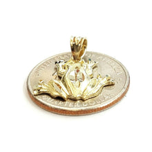 Load image into Gallery viewer, New 14k yellow gold frog pendant charm diamond cut gift unisex fine jewelry 1.2g