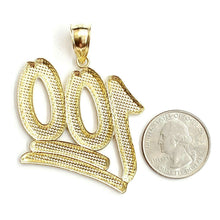 Load image into Gallery viewer, New 10K Solid Yellow Gold Diamond Cut One Hundred 100 Charm Pendant jewelry 8.3g