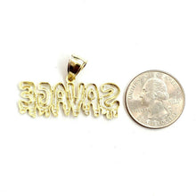 Load image into Gallery viewer, New 10k yellow Gold Savage Pendant charm diamond cut fine gift jewelry 3.3g