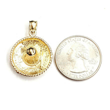 Load image into Gallery viewer, 14k yellow gold solid 3D Sombrero Mexican hat Mexico pendant charm jewelry 4.8g