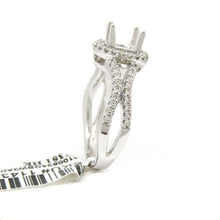 Load image into Gallery viewer, 0.39Ct Natural Diamond 14k White Gold Semi Mount halo Ring round center size 6.5