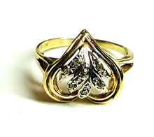 Load image into Gallery viewer, 0.04Ct Natural Diamond In 14k yellow Gold Women's heart Ring fine jewelry Size 7