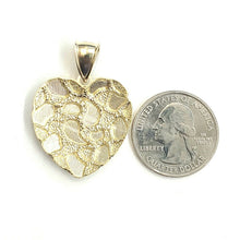Load image into Gallery viewer, New 10k yellow gold nugget heart pendant charm fine gift for women jewelry 4.7g