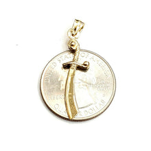 Load image into Gallery viewer, New 14k yellow Gold solid sword Machete Pendant charm gift fine jewelry 1.4g