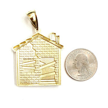 Load image into Gallery viewer, New 10k yellow gold trap house pendant charm diamond cut gift fine jewelry 8.7g