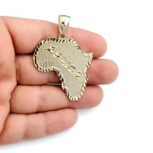 Load image into Gallery viewer, New 10k yellow gold Africa continent outline map pendant charm fine jewelry 8.9g