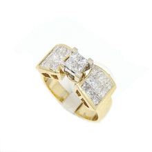 Load image into Gallery viewer, pre owned 1.75Ct Natural square Diamond 14k yellow Gold Engagement Ring Sz 7.75