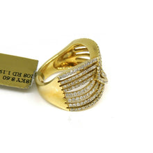 Load image into Gallery viewer, 1.19ct genuine diamond 18k yellow Gold Women wide anniversary band Ring Size 6.5