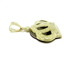 Load image into Gallery viewer, 10k yellow gold crown pendant charm fine jewelry gift necklace diamond cut 4.8g