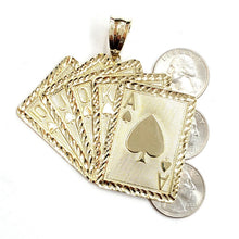 Load image into Gallery viewer, New 10k yellow solid Gold playing card Pendant charm casino fine jewelry 22.6g