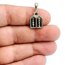 Load image into Gallery viewer, 14k yellow gold tablets of law star of David Jewish Israel torah pendant 2.2g