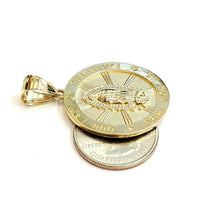 Load image into Gallery viewer, 10k yellow gold round virgin mary Guadalupe religious Pendant fine gift 1.25" 6g